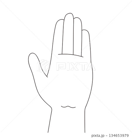 挙手しているイラスト素材 134653979