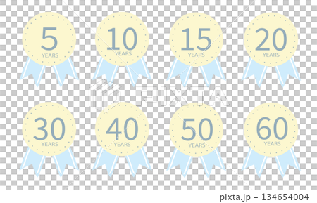 パステルカラーのかわいい周年記念バッジ 134654004