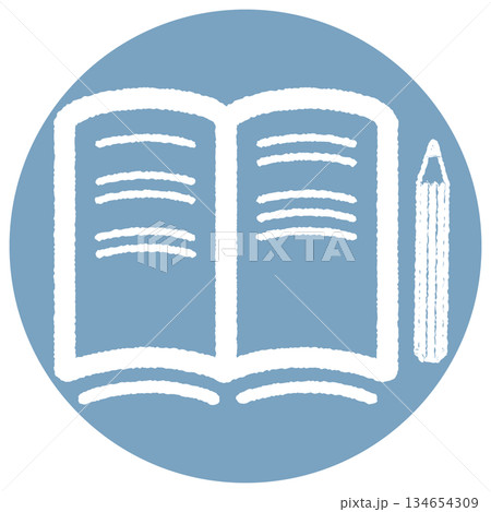 開いたノートのシンプルアイコン-1- ブルー 134654309