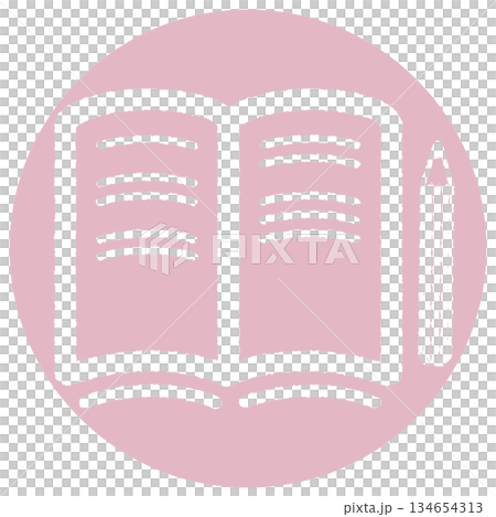 打開的筆記本的簡單圖示 - 1 - 粉紅色 打開的筆記本的簡單圖示 - 1 - 粉紅色 134654313