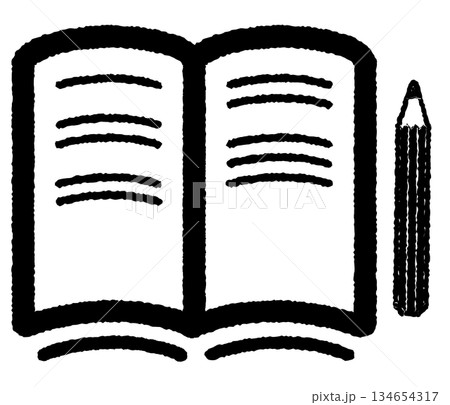 開いたノートのシンプルアイコン 134654317