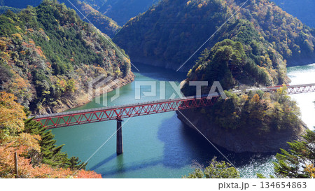 奥大井湖上駅 秋 奥大井湖上駅 秋 134654863