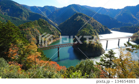 奥大井湖上駅 秋 奥大井湖上駅 秋 134654865