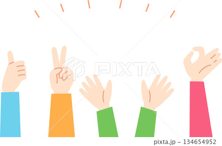 ポジティブなハンドサイン 134654952