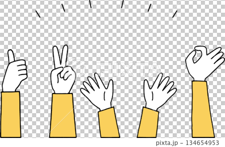 陽性手勢單色 134654953