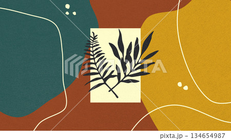 Retro Minimalist Colorful Abstract Background 134654987