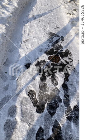 雪に覆われた道路 134655526