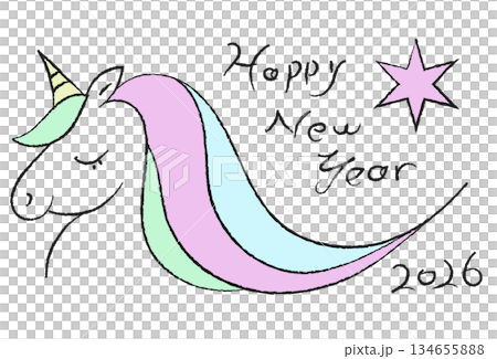 Unicorn postcard 134655888