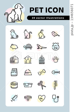 ペットのアイコンセット 134656071