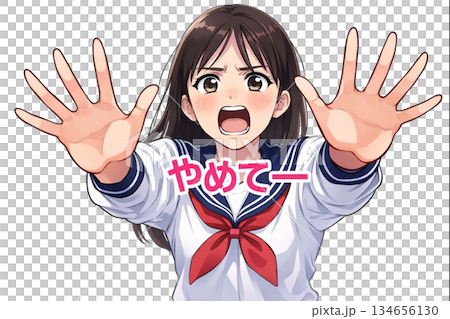 Stop! shouts female student Stop! shouts female student 134656130