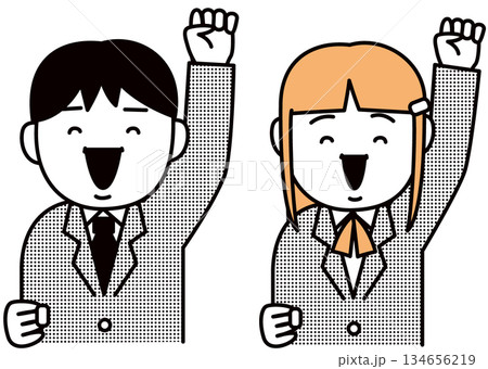 高校生男女 ガッツポーズ 134656219