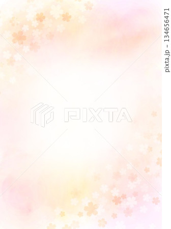 春色のグラデーションの背景に小花 春色のグラデーションの背景に小花 134656471