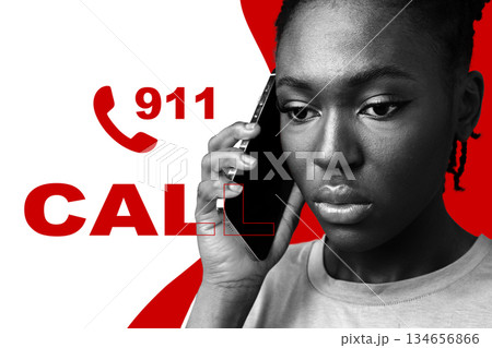 Person using a smartphone to make a call for emergency help at night in a city Person using a smartphone to make a call for emergency help at night in a city 134656866