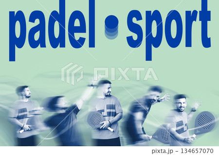 Engaging athletes participate in padel sport training indoors 134657070
