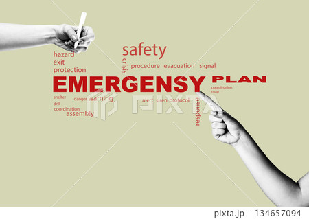 Emergency plan outlines procedures for safety during a crisis response and evacuation process 134657094