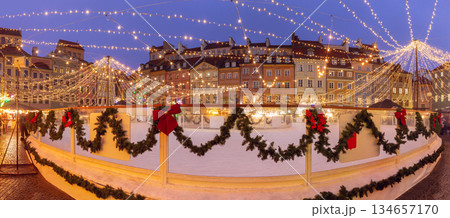 Old Town Market Square ice rink Warsaw Poland 134657170