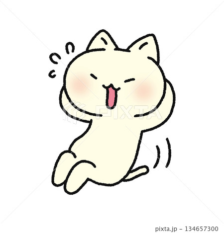 腹筋をがんばるネコ 134657300