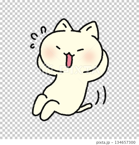 腹筋をがんばるネコ 134657300