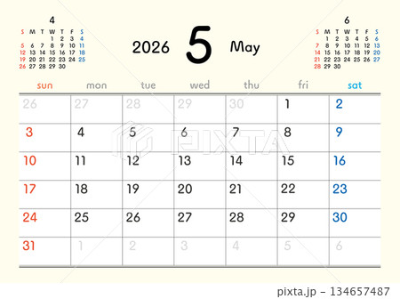 2026年カレンダー5月 134657487