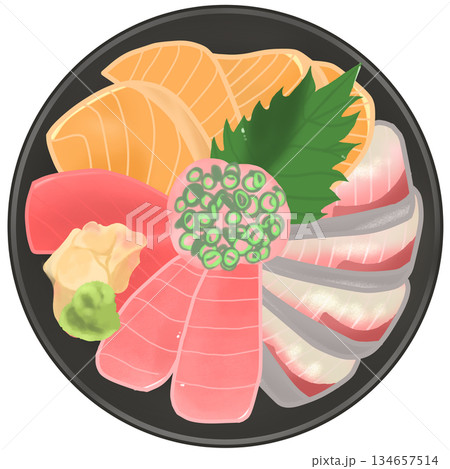 まぐろサーモンぶり海鮮丼 134657514