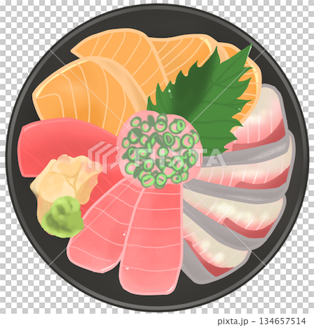 まぐろサーモンぶり海鮮丼 134657514