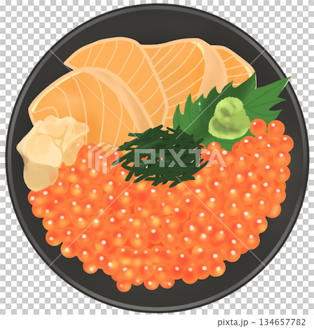 サーモンいくら海鮮丼 134657782