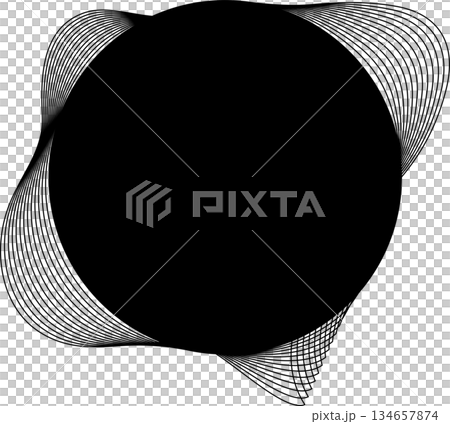 Circle and wavy flowing shape and place for text use for badges, price tag, logo Circle and wavy flowing shape and place for text use for badges, price tag, logo 134657874