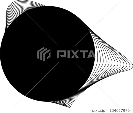 Circle and wavy flowing shape and place for text use for badges, price tag, logo Circle and wavy flowing shape and place for text use for badges, price tag, logo 134657970