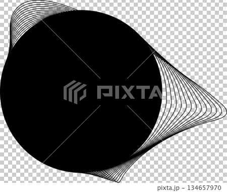 Circle and wavy flowing shape and place for text use for badges, price tag, logo Circle and wavy flowing shape and place for text use for badges, price tag, logo 134657970