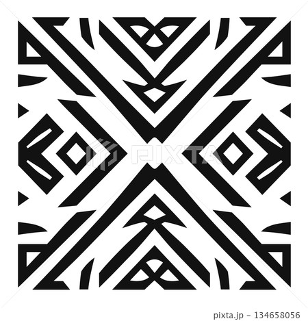 Black and white geometric pattern with triangles, diamonds and lines Black and white geometric pattern with triangles, diamonds and lines 134658056