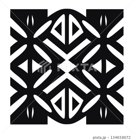 Black and white abstract square design with triangles and oval shapes Black and white abstract square design with triangles and oval shapes 134658072