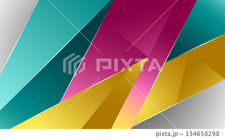 Dynamic Colorful Abstract Vector Background with Sharp Angular Geometry and Depth Effect 134658298