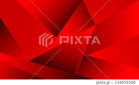 Red Abstract Geometric Vector Background with Dynamic Faceted Shapes 134658300