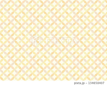 七宝つなぎの和柄背景テクスチャ入り黄色 134658407
