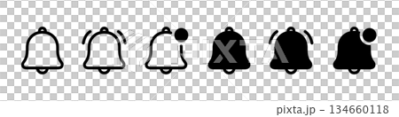 Notification bell icon set Notification bell icon set 134660118