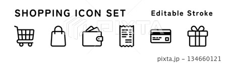 ショッピングアイコンセット 134660121