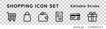 ショッピングアイコンセット 134660121