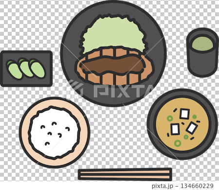 炸豬排套餐的插圖 134660229