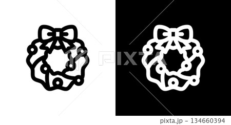 クリスマスリースのアイコン 134660394