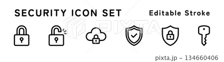セキュリティアイコンセット 134660406