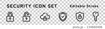 セキュリティアイコンセット 134660406