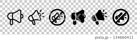 Megaphone icon set Megaphone icon set 134660411