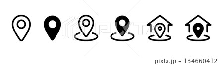 マップピンのアイコンセット 134660412
