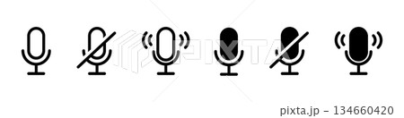 マイク・マイクミュートのアイコンセット 134660420