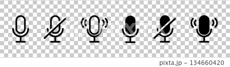 マイク・マイクミュートのアイコンセット 134660420