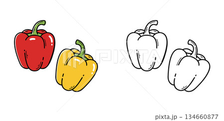 シンプルなパプリカのアイコンイラスト 134660877