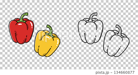 シンプルなパプリカのアイコンイラスト 134660877