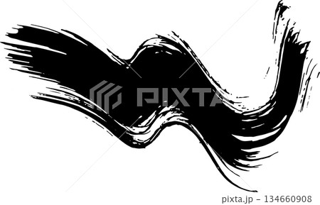 Real Ink Wave Dry Brush Grunge Stroke Illustration. Real Ink Wave Dry Brush Grunge Stroke Illustration. 134660908