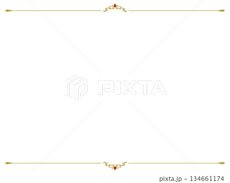 清楚な上下フレーム〜ゴールド〜 134661174