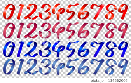 絲帶狀光澤漸層數位套裝(0-9) 絲帶狀光澤漸層數位套裝(0-9) 134662005